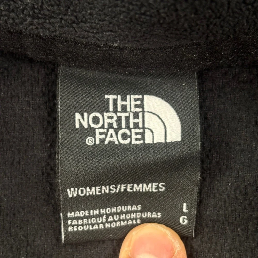 The North Face Fleece Jacket Large Black Full Zip Mock Neck Mens